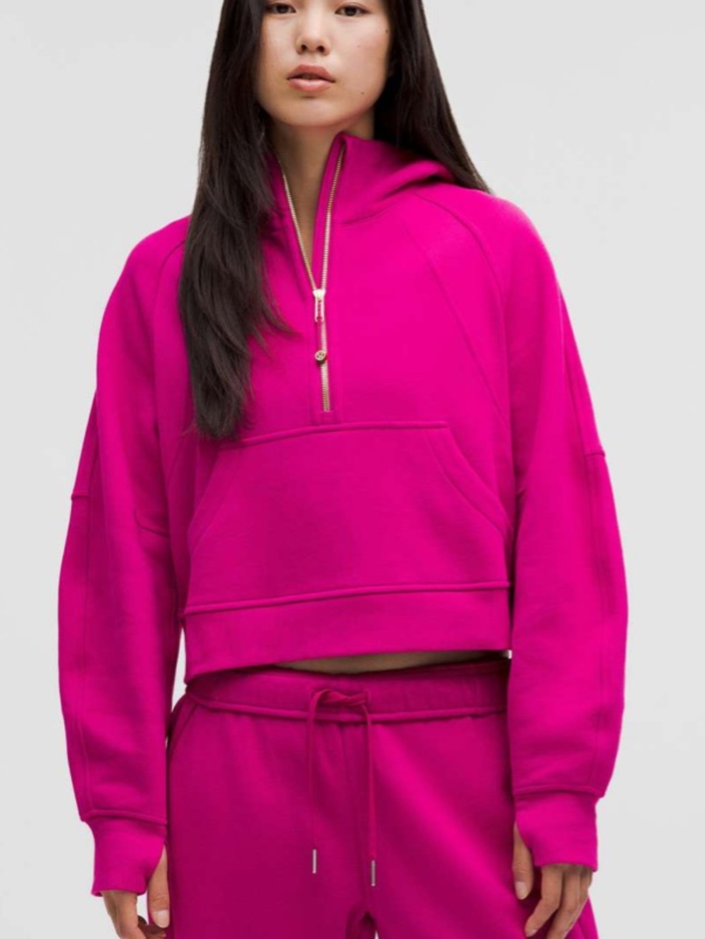 Lululemon Scuba Oversized Half-Zip Hoodie SIZE M/L Ripened Raspberry / Gold